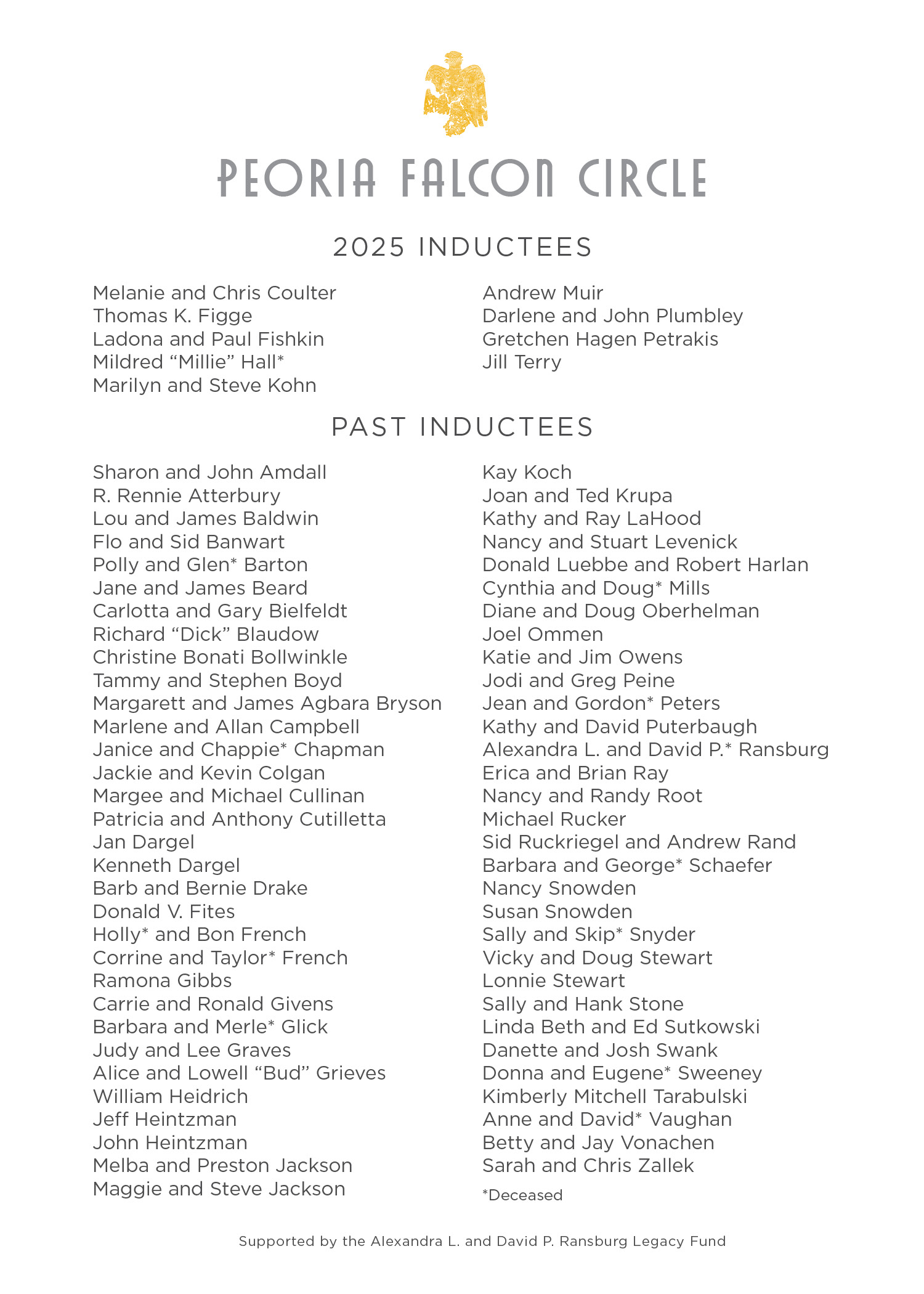 Falcon Circle Program Names 25